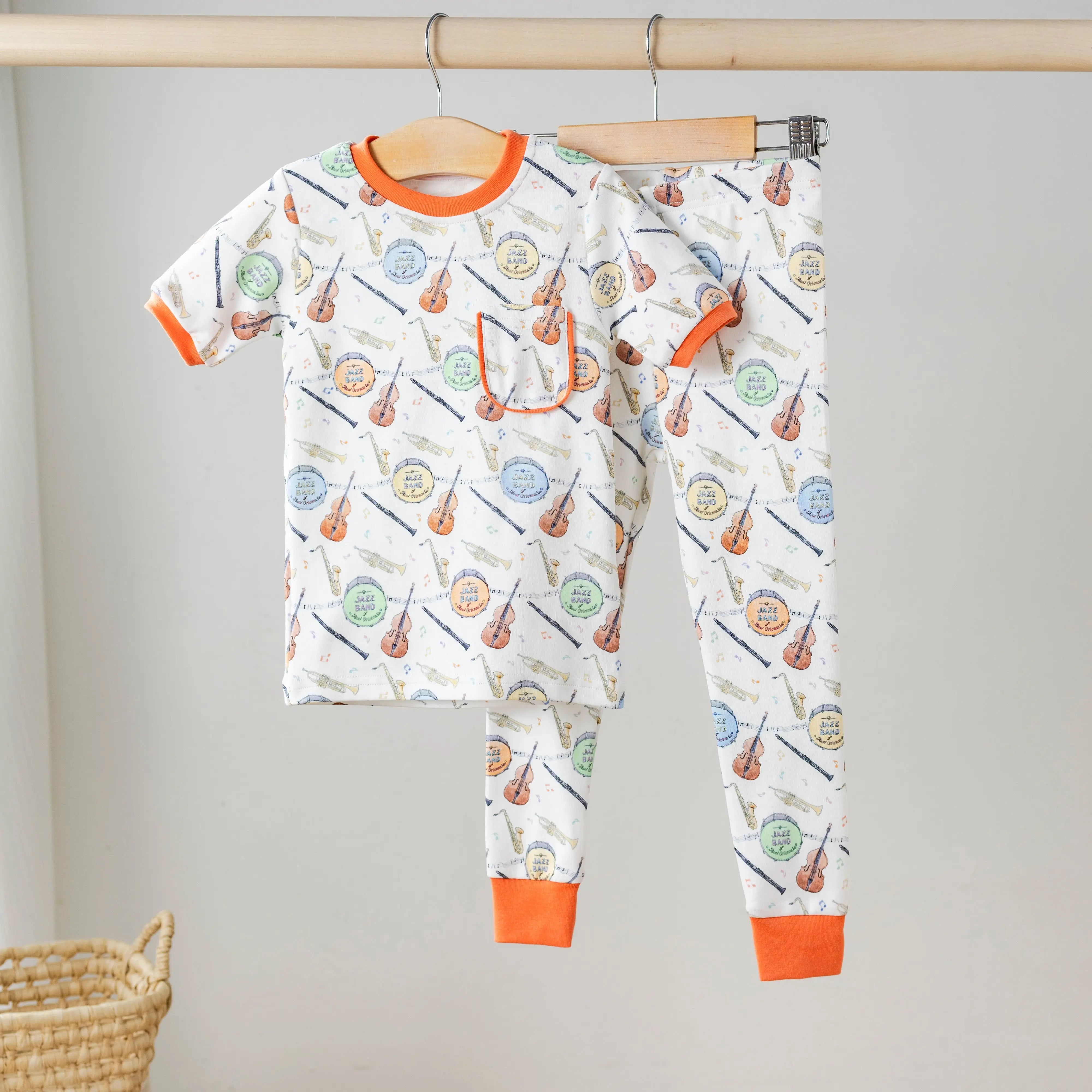 Jazz Festin' Organic Cotton Pajama Set by Nola Tawk, Southern food gift main product photo