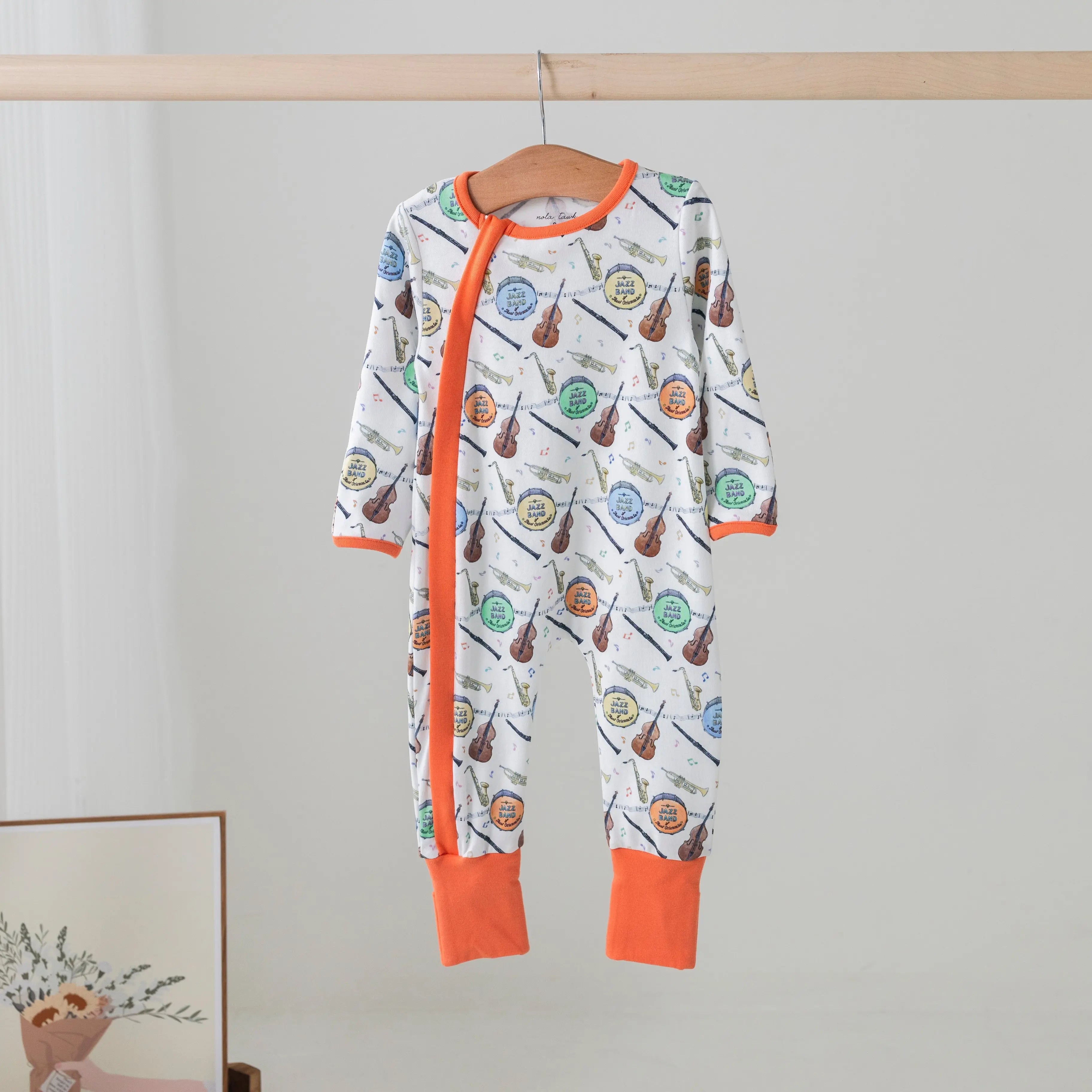Jazz Festin' Organic Cotton Pajama Set by Nola Tawk, Southern food gift detail photo 2