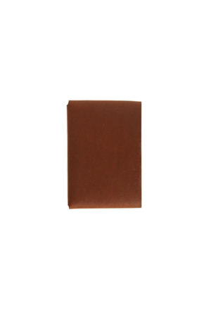 Main Street Collective Johnny Slim wallet in walnut Minerva leather, a small brown card and cash holder.