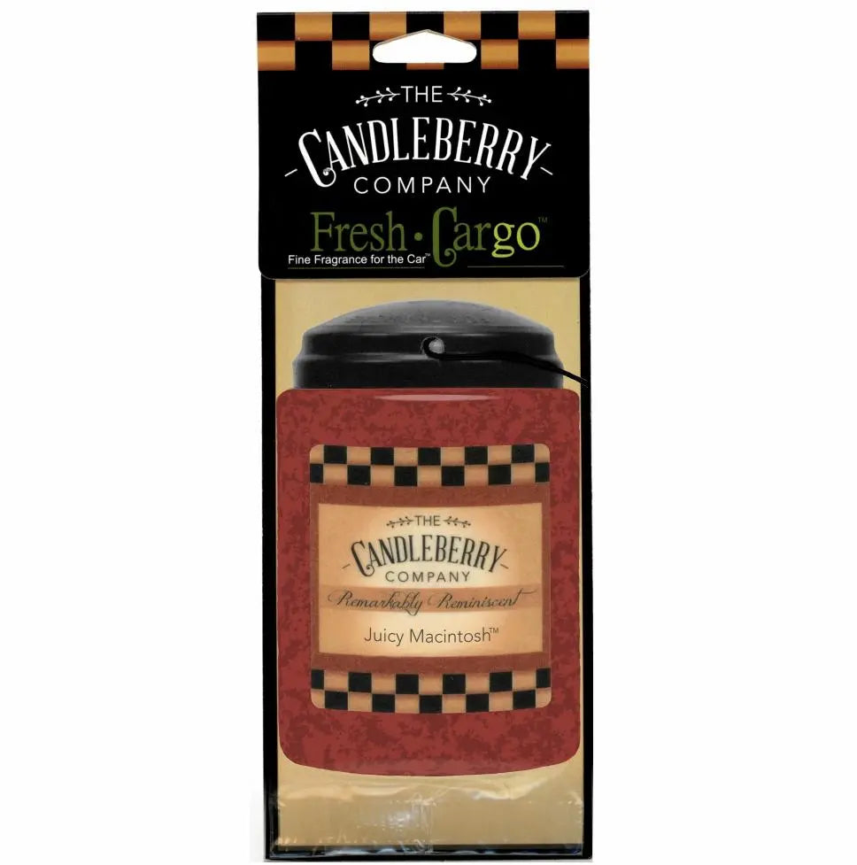 Juicy Macintosh™- "Fresh Cargo"®, Scent for the Car (2-PACK) (Collective) The Candleberry® Candle Company