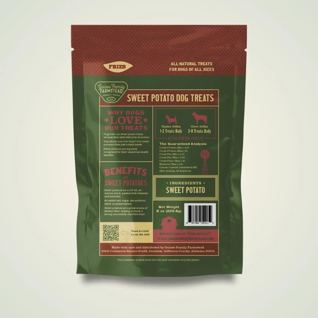 Jumbo Sweet Potato Fries chewy dog treats