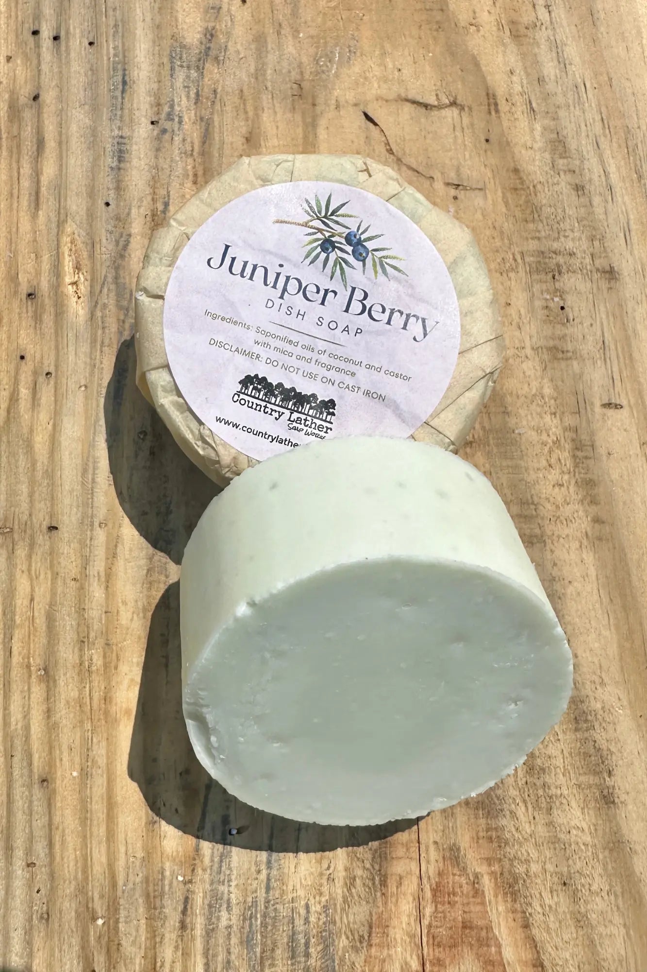 Juniper Berry Solid Dish Soap Refill by Country Lather Soap Works, natural skincare main product photo