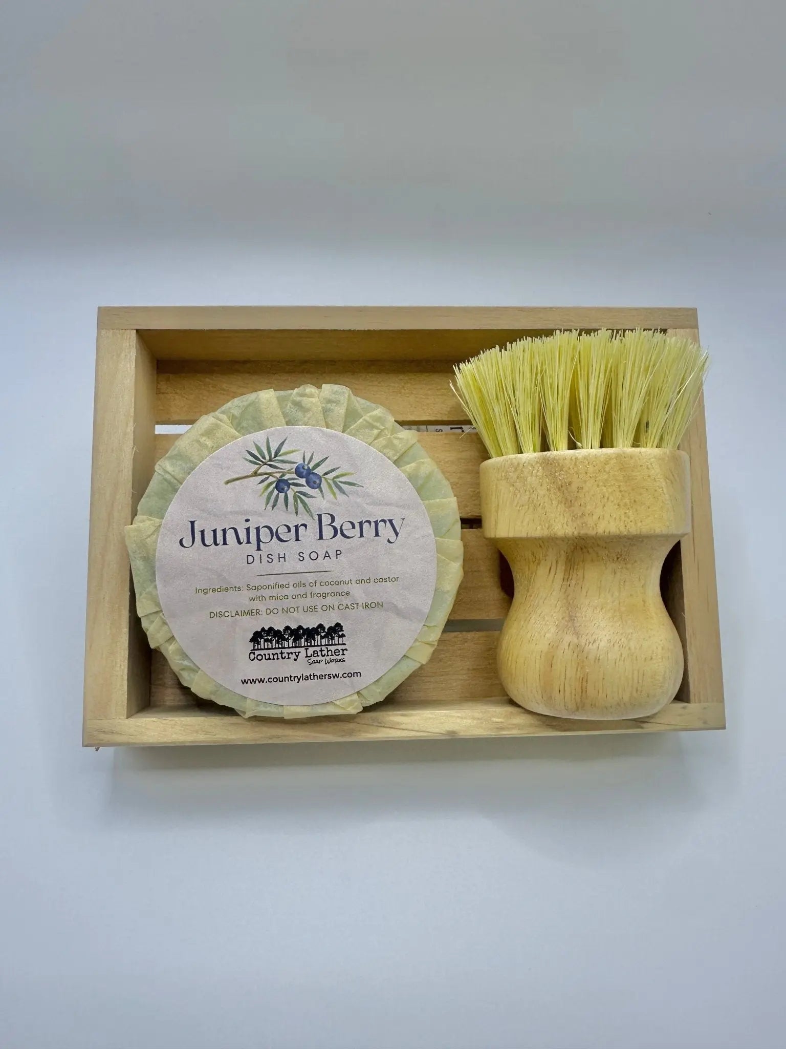 Juniper Berry Solid Dish Soap Set by Country Lather Soap Works, natural skincare main product photo