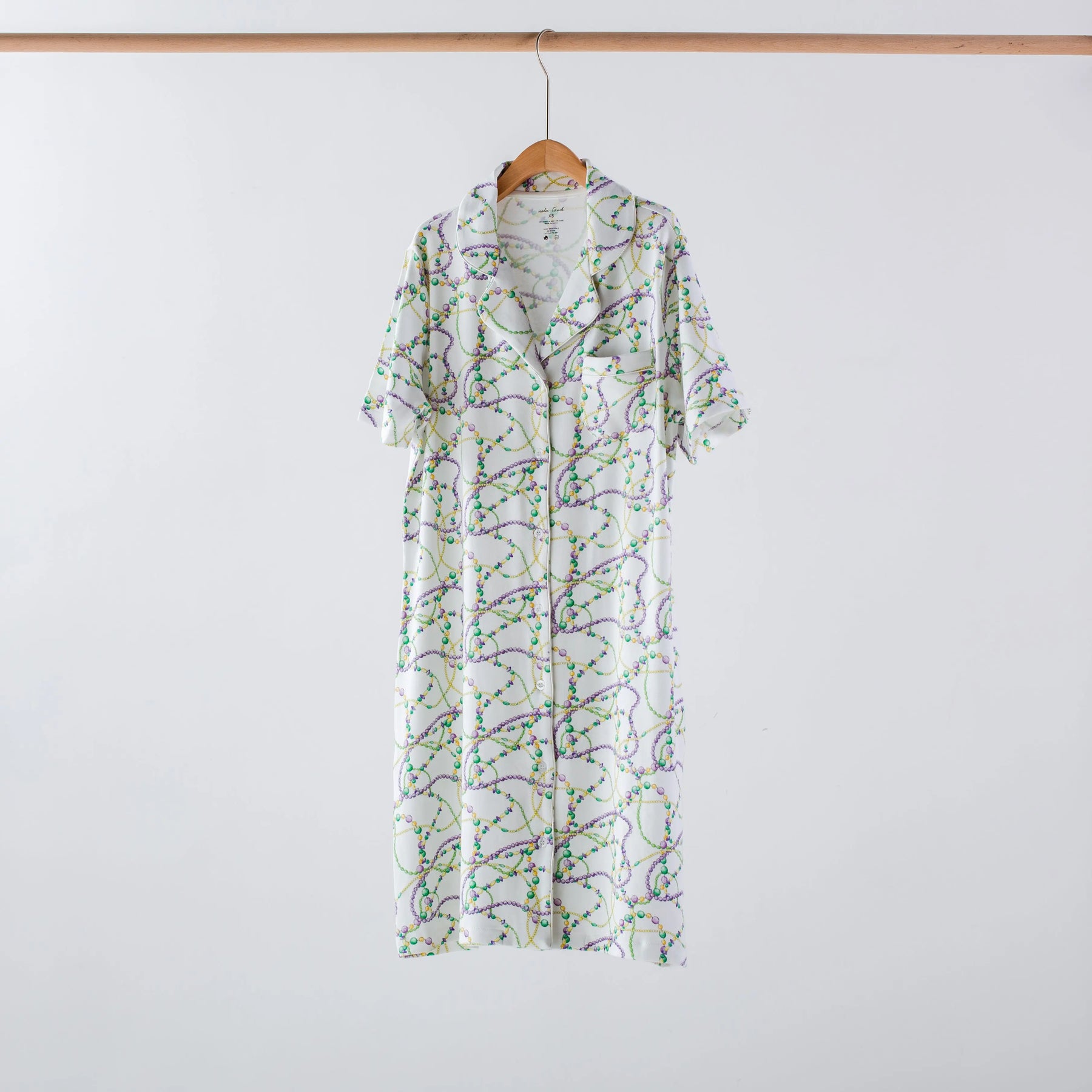 Just Here for the Beads Women's Organic Cotton Mardi Gras Pajamas Nola Tawk