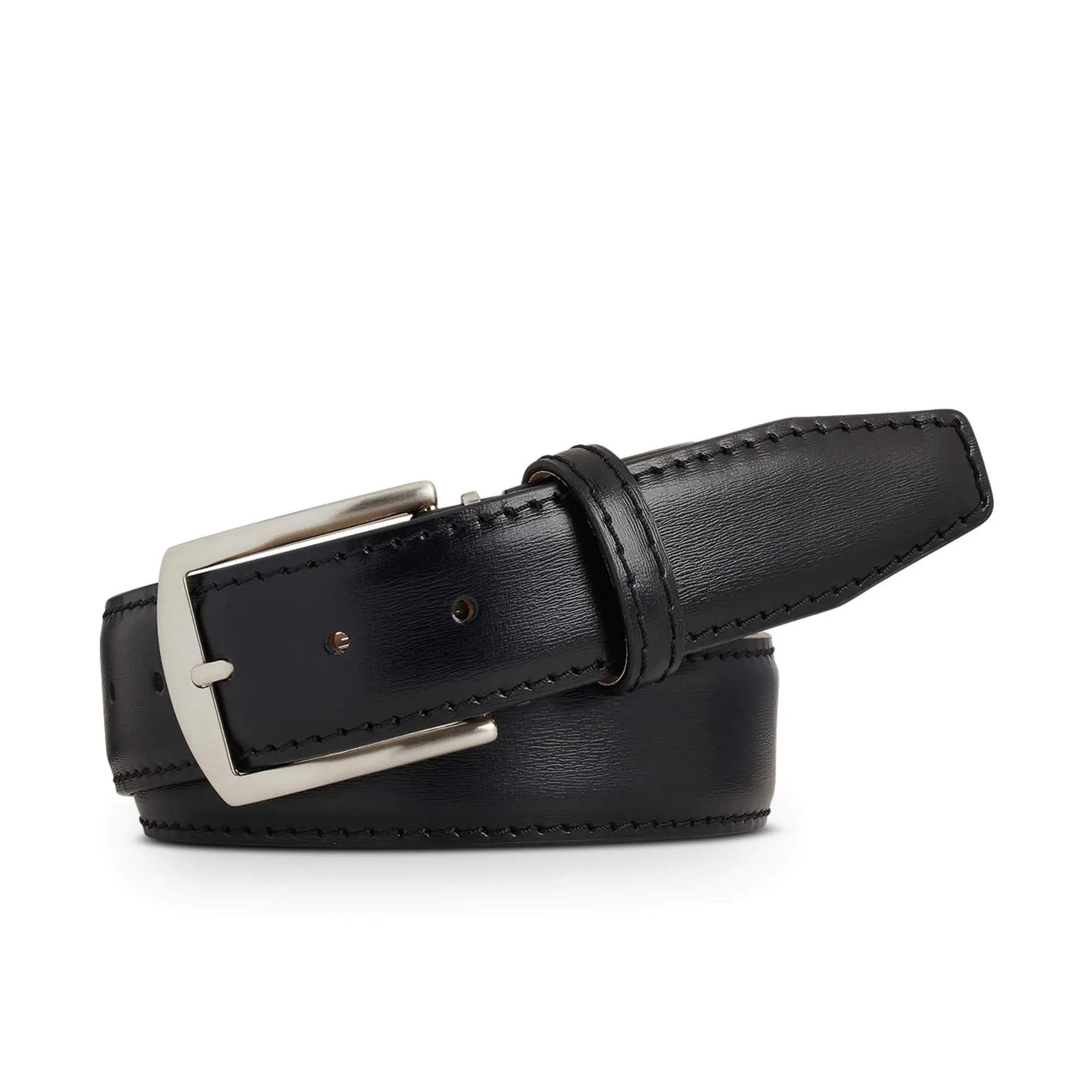 Kamea Black Italian Calf Leather Belt