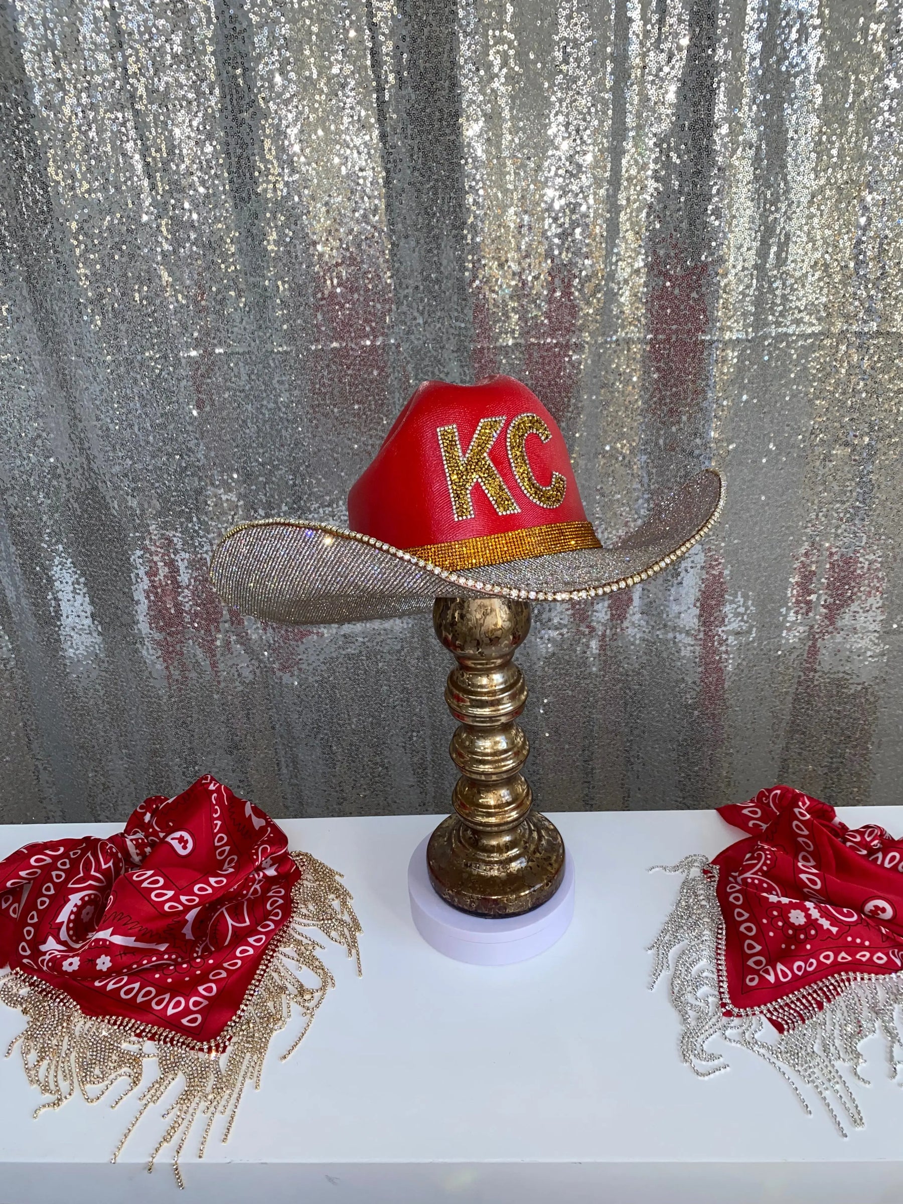 Kansas City Chiefs Hat Rhinestone Cowgirl