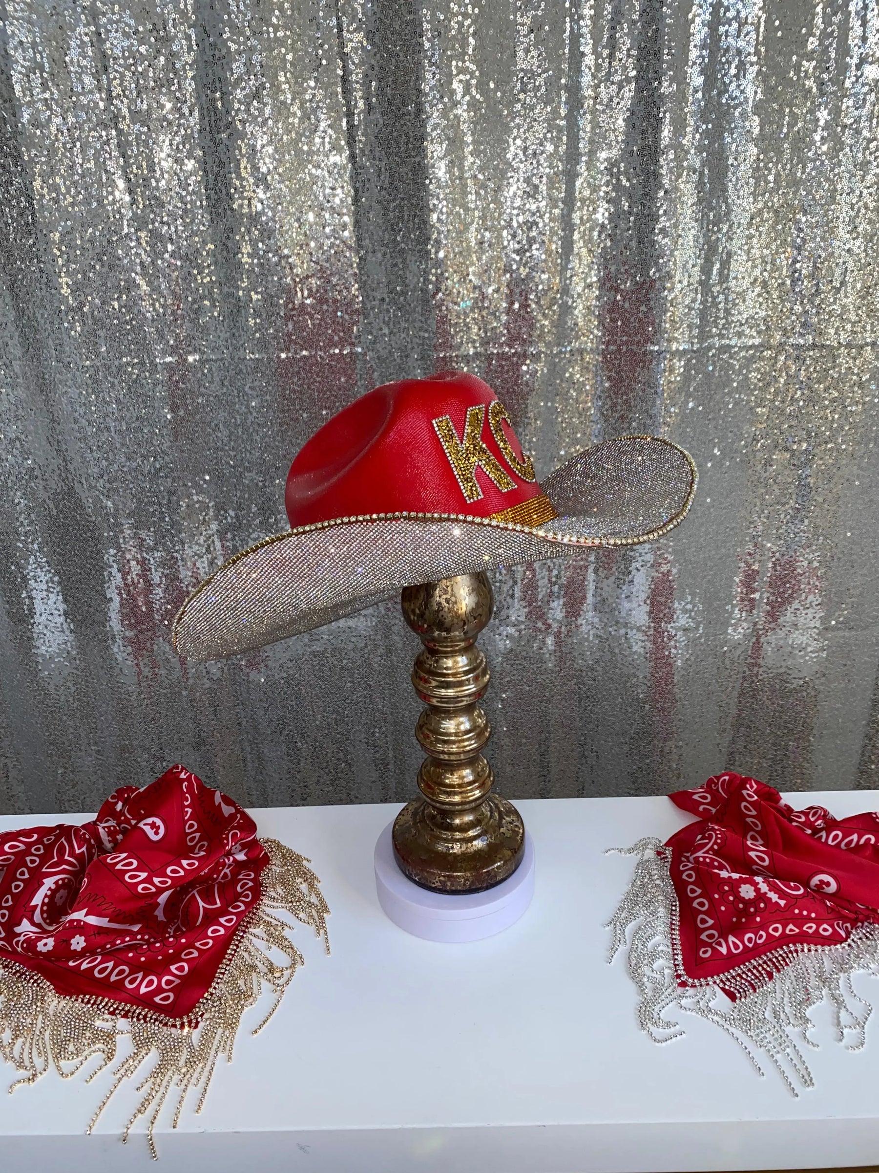 Kansas City Chiefs Hat Rhinestone Cowgirl