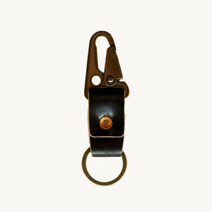 Key Clip - Black Horween Shell Cordovan by Loyal Stricklin, handmade leather goods main product photo