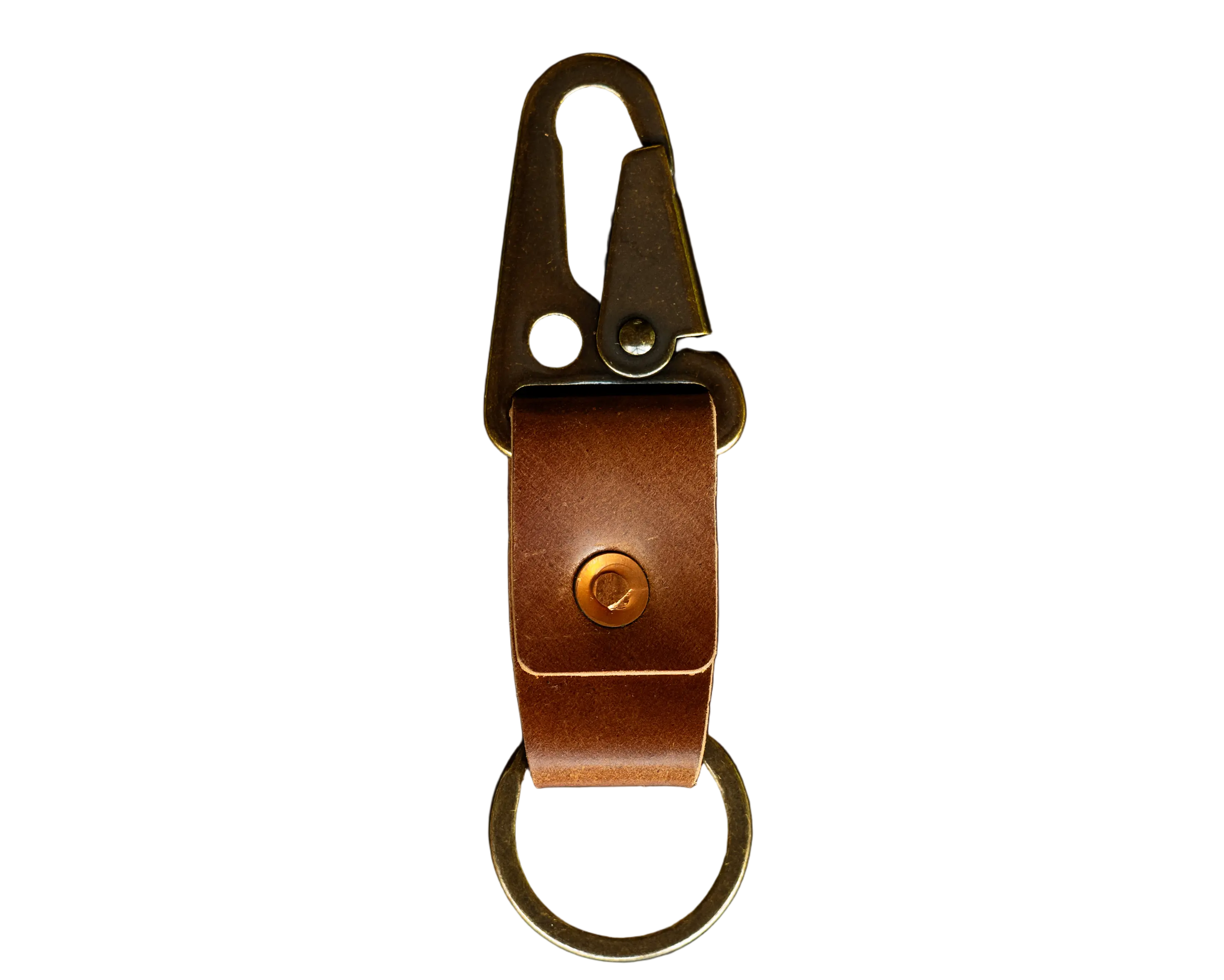 Key Clip - Bourbon Shell Cordovan by Loyal Stricklin, handmade leather goods main product photo