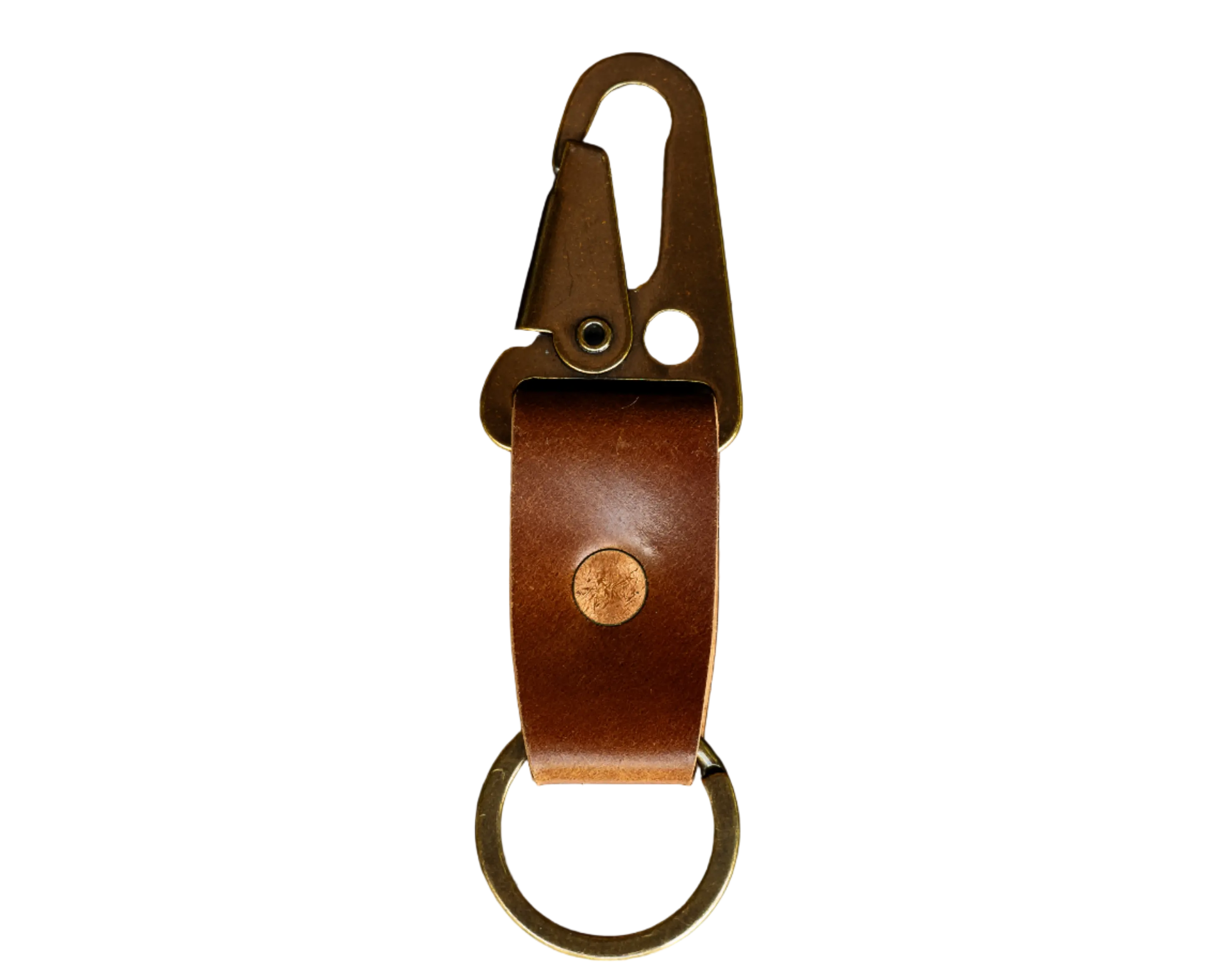 Key Clip - Bourbon Shell Cordovan by Loyal Stricklin, handmade leather goods detail photo 2
