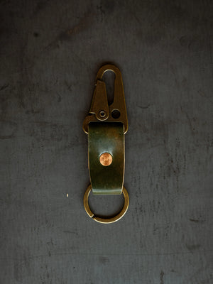 Key Clip - Marbled Shell Cordovan by Loyal Stricklin, handmade leather goods detail photo 2