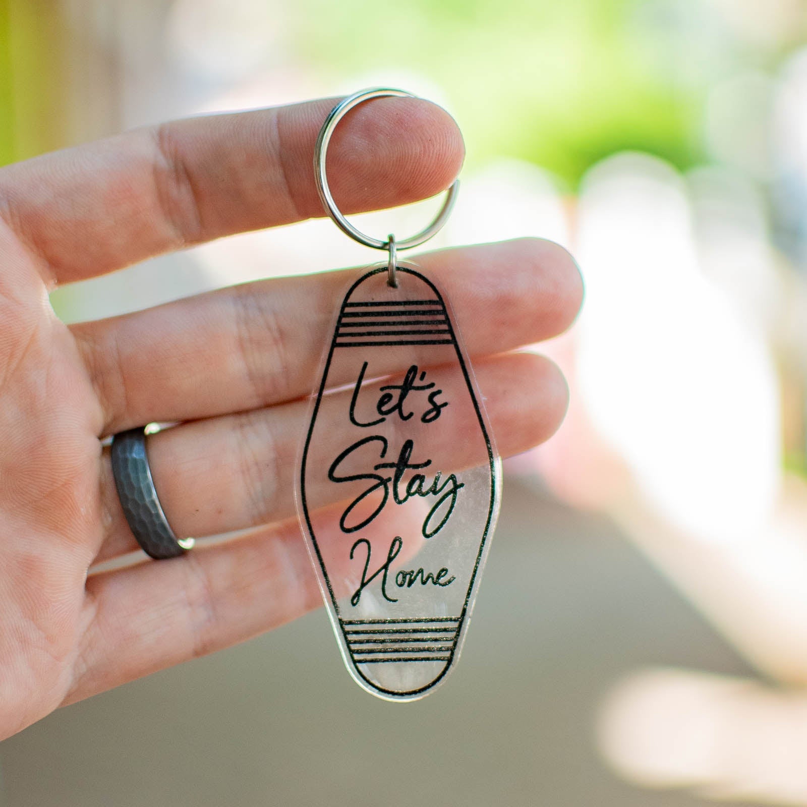 Let's Stay Home - Keychain by Still Magnolia, 3D printed gift detail photo 2