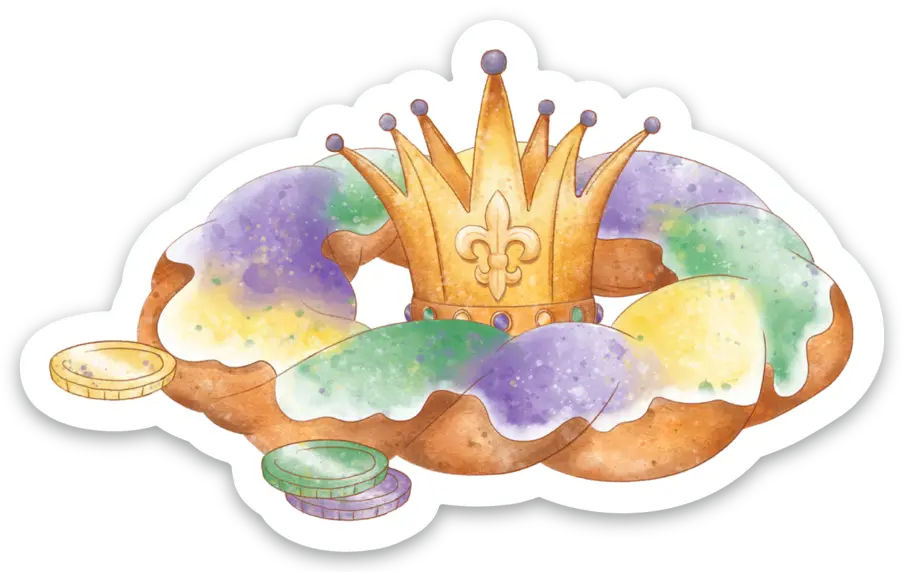 King Cake Die Cut Stickers Nola Tawk