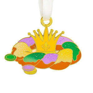 King Cake Enamel Ornament by Nola Tawk, Southern home decor main product photo