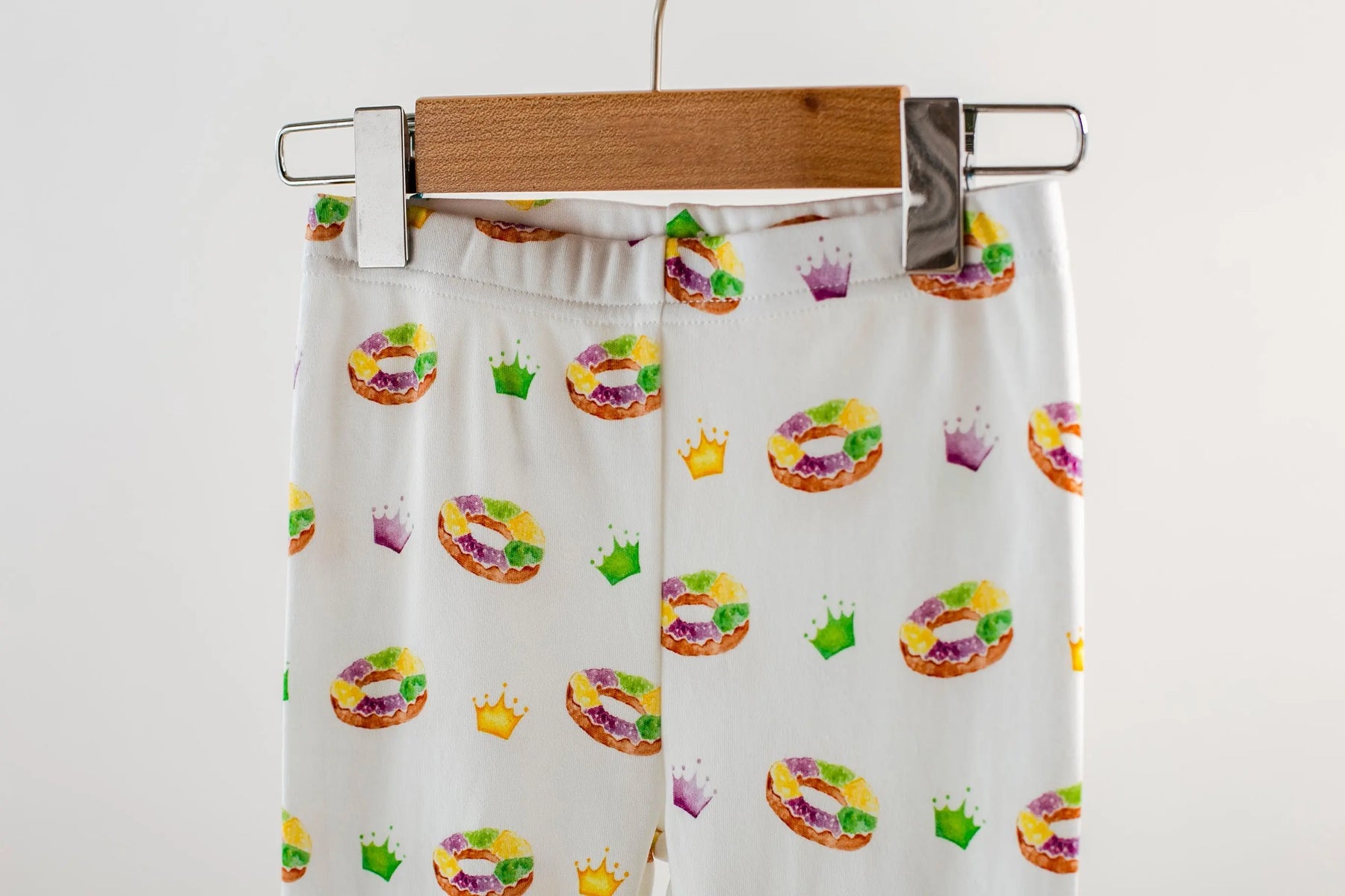 King Cake Organic Cotton Kids Mardi Gras Pajamas by Nola Tawk, Southern food gift detail photo 4