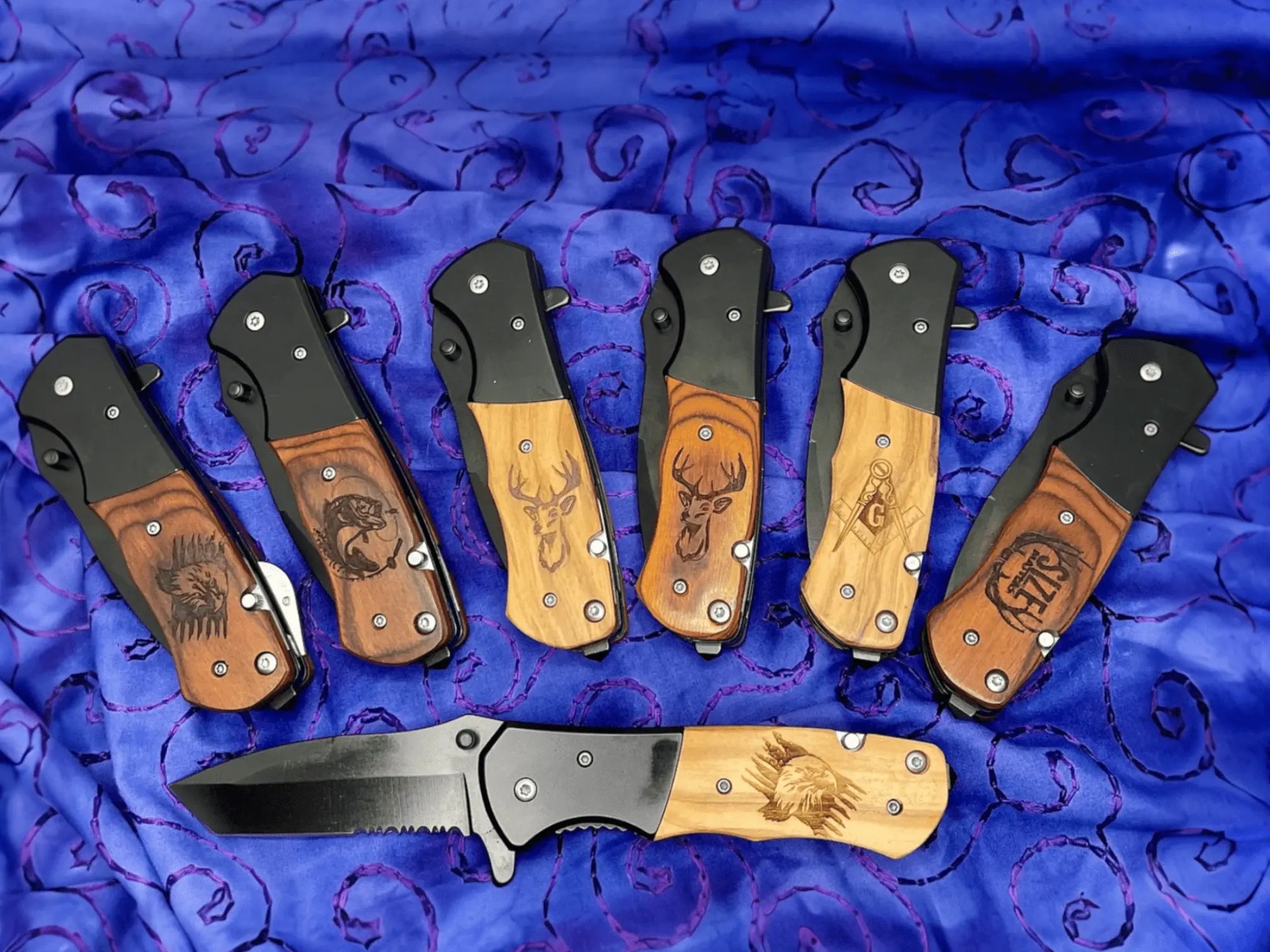 Knife, Pocket Locking (Free Customization) by Jayman’s Creations, Damascus knife main product photo