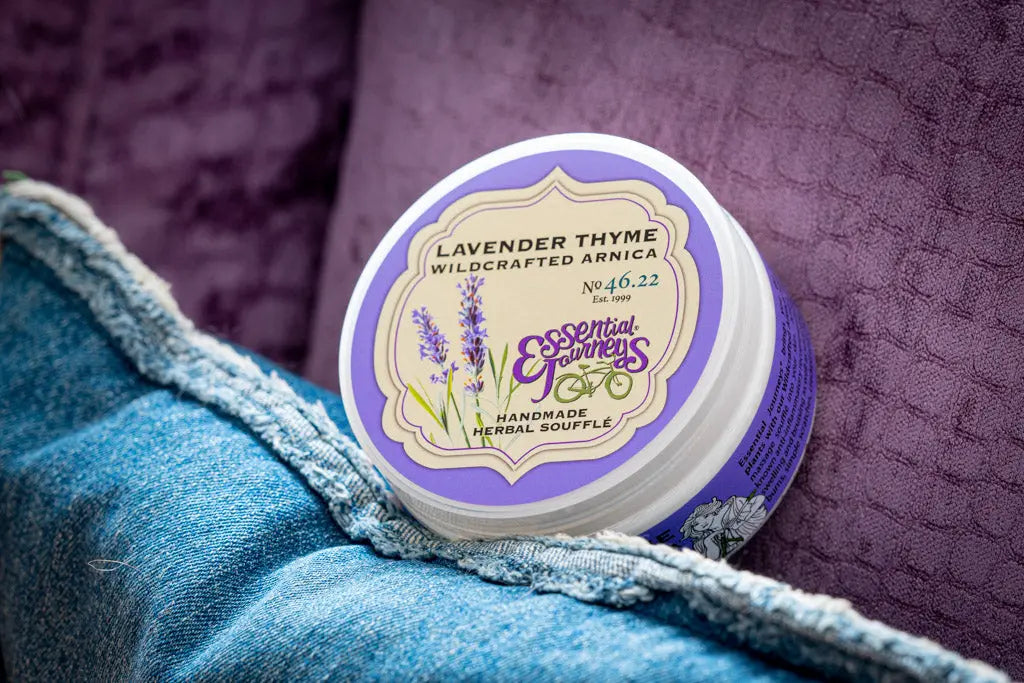 Lavender Thyme Arnica Soufflè 8 Oz. by Essential Journeys, handmade bath and body detail photo 4