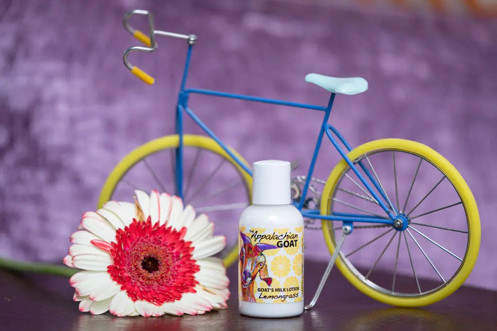 LEMONGRASS GOATS MILK LOTION 16 oz. or 2 oz. by Essential Journeys, natural skincare detail photo 5