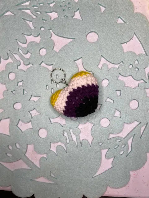 LGBTQ Heart Keychain by Klassy Krafts, 3D printed gift detail photo 2