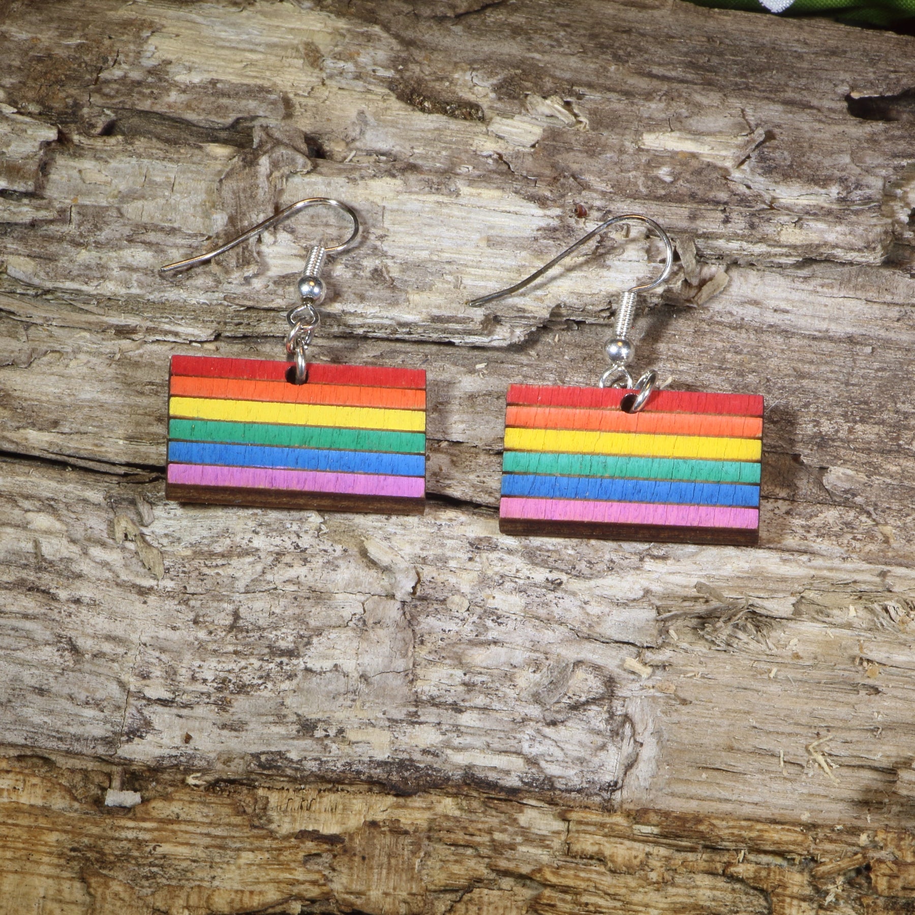 LGBTQ Pride Flag Wooden Earrings | Rainbow Pride Jewelry