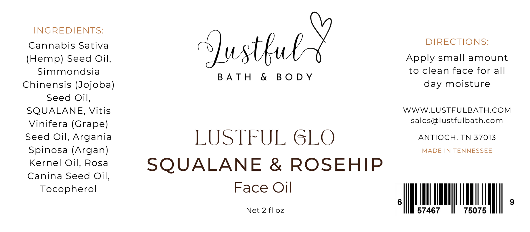 LUSTFUL GLO FACE OIL - Main Street Collective