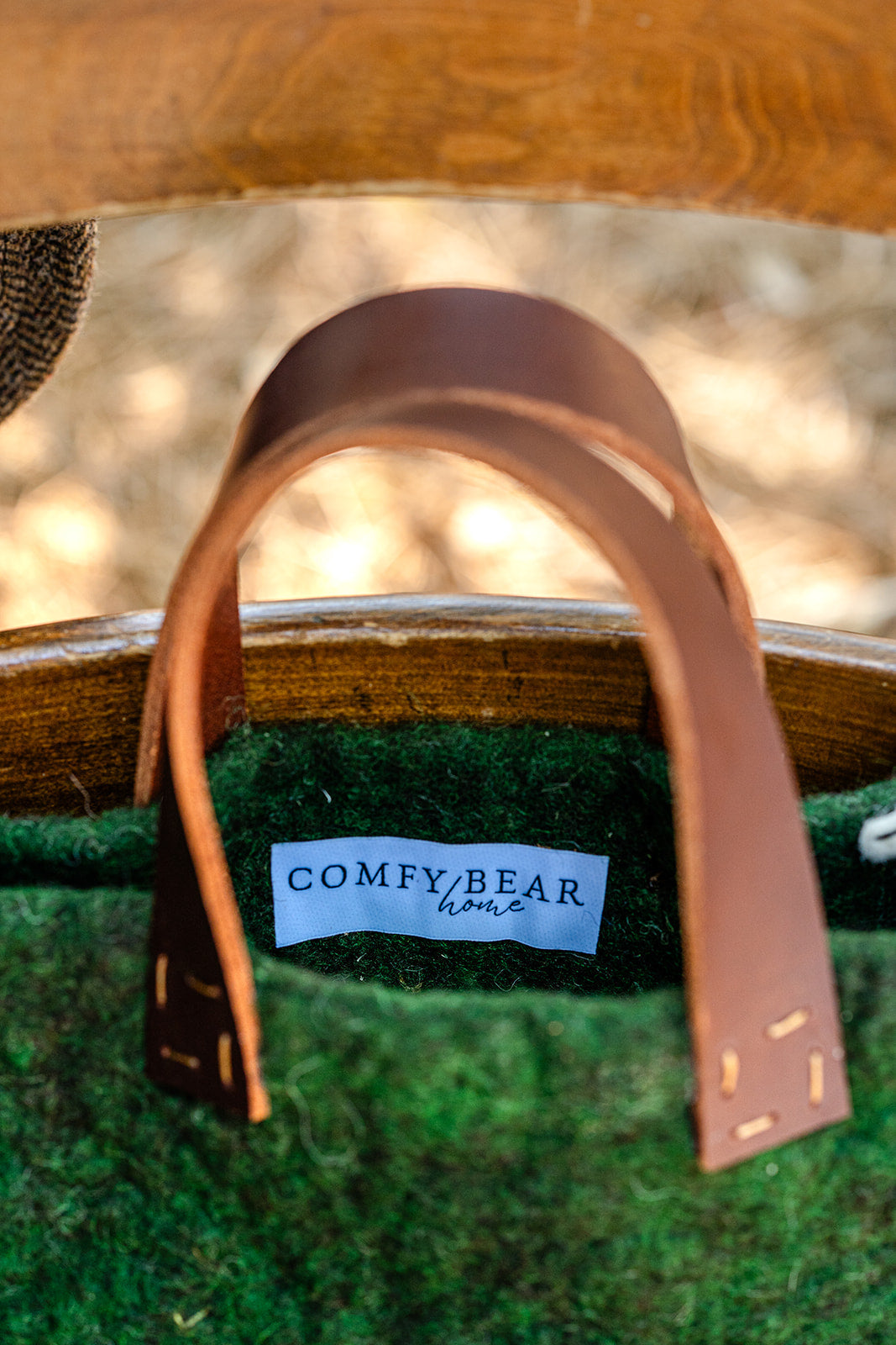 Forest Green Classic Carryall handmade wool bag by Comfy Bear Home product image 3