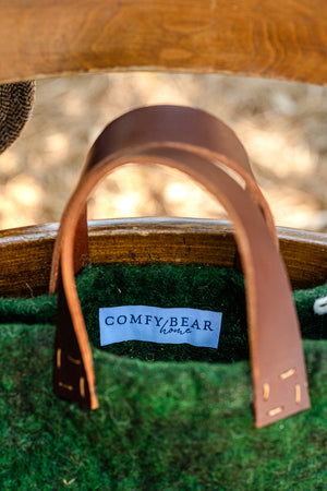 Forest Green Classic Carryall handmade wool bag by Comfy Bear Home product image 3