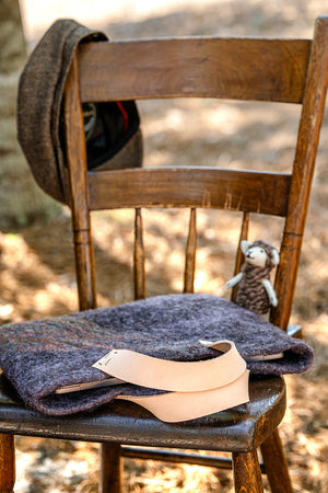 Gray and Natural Tan Classic Carryall handmade wool bag by Comfy Bear Home product image 3