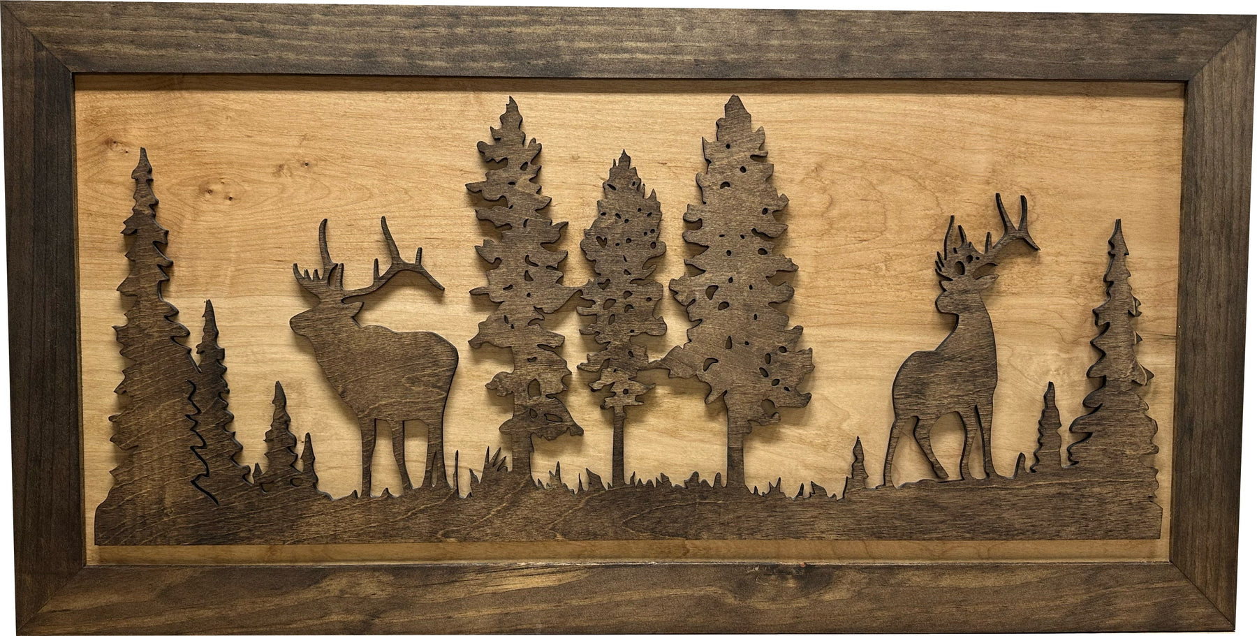 Deer and Elk Gun Concealment Furniture - Handcrafted Wooden Gun Cabinets - Gun Shelf Hidden Storage for Rifles, Shotguns, & Handguns - Quick Access Hidden Wall Safe (Extra Large)