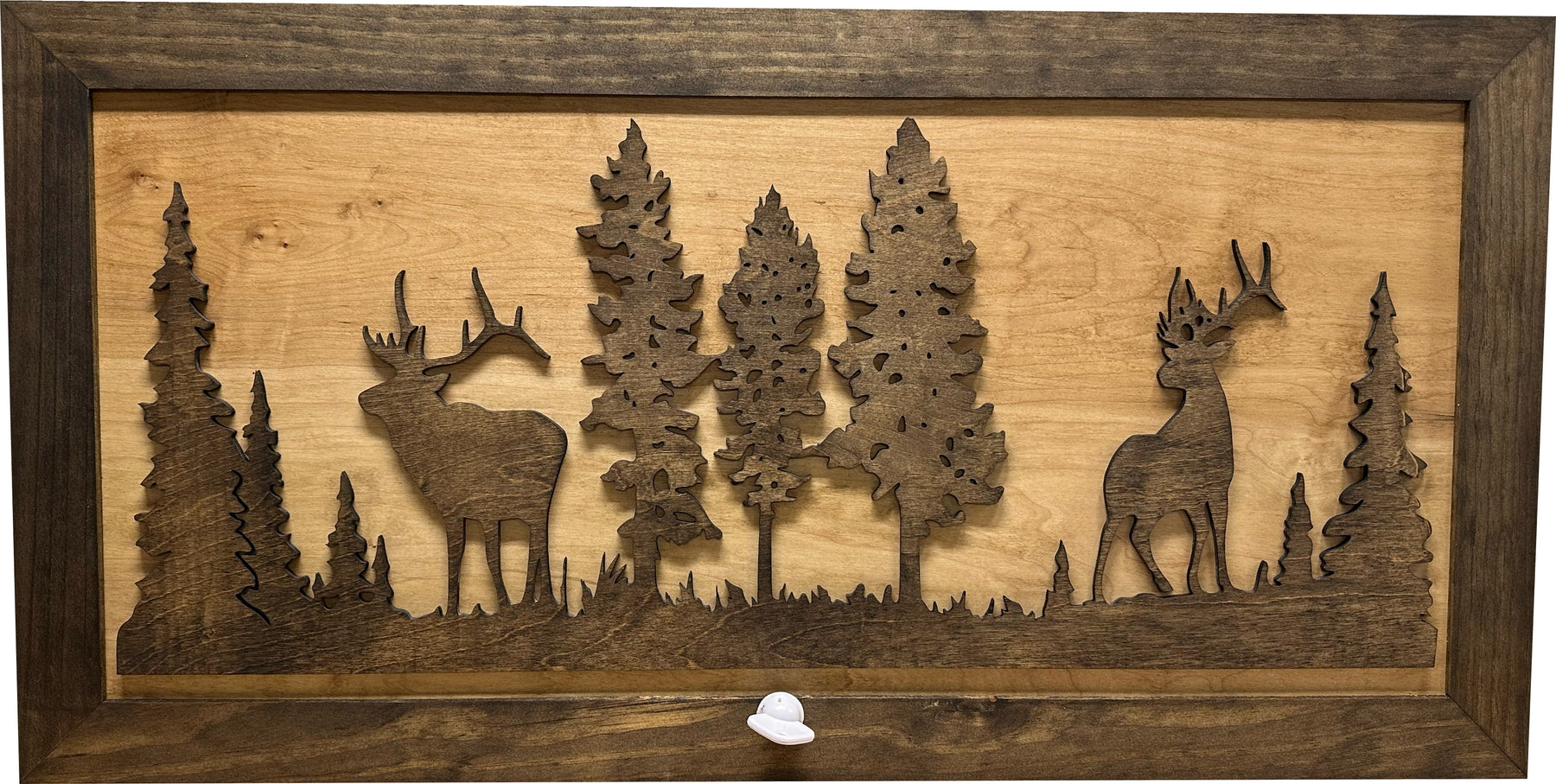 Deer and Elk Gun Concealment Furniture - Handcrafted Wooden Gun Cabinets - Gun Shelf Hidden Storage for Rifles, Shotguns, & Handguns - Quick Access Hidden Wall Safe (Extra Large)