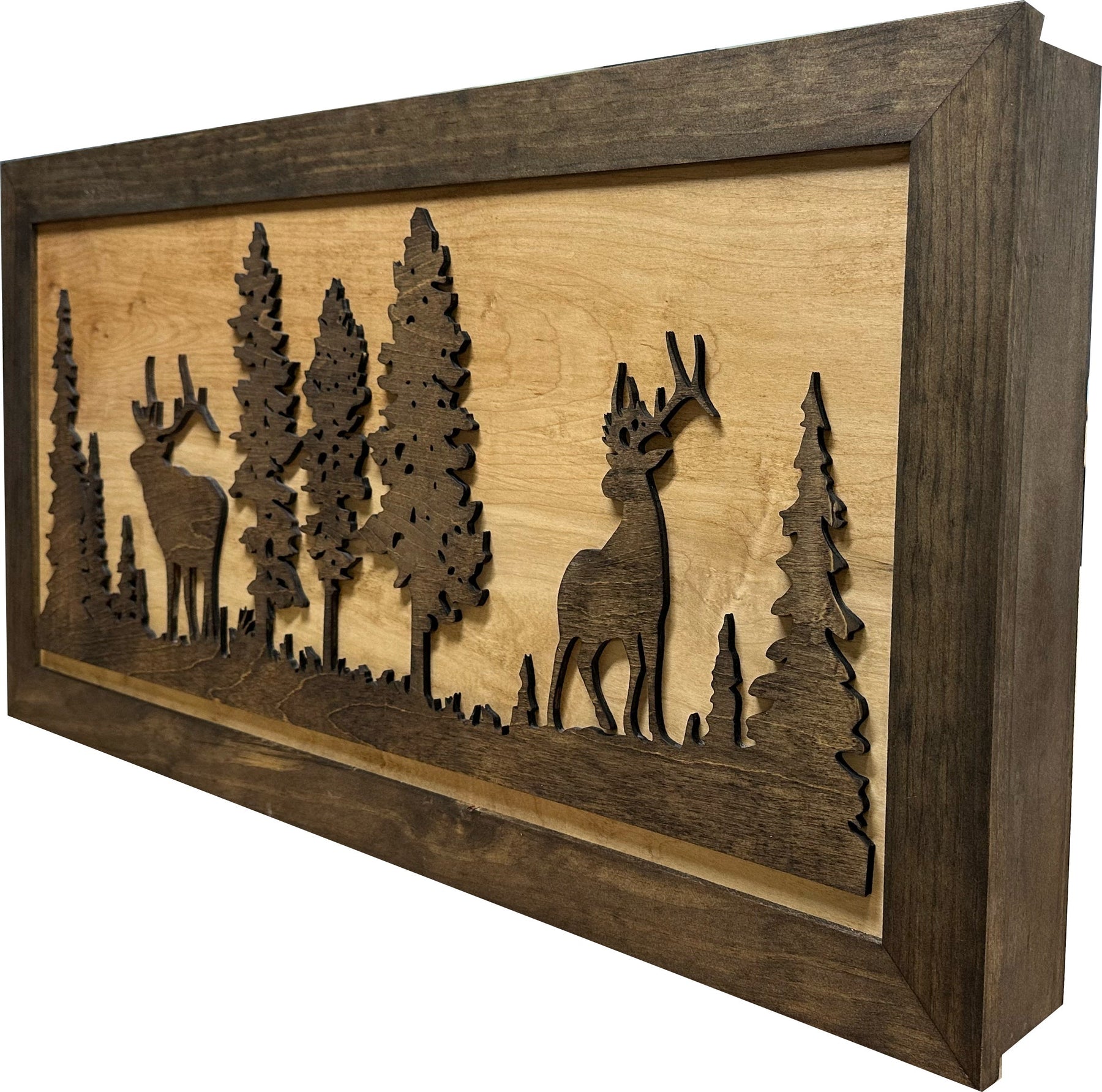 Deer and Elk Gun Concealment Furniture - Handcrafted Wooden Gun Cabinets - Gun Shelf Hidden Storage for Rifles, Shotguns, & Handguns - Quick Access Hidden Wall Safe (Extra Large)