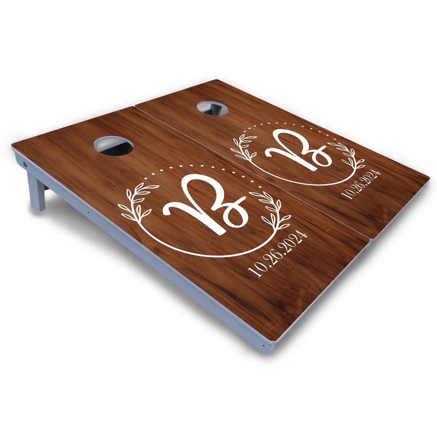 Laurel Wreath Cornhole Boards - All Weather Series by Cornhole Solutions, custom cornhole board detail photo 3