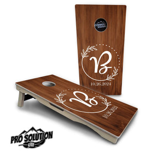 Laurel Wreath Cornhole Boards - c Birch - Pro Solution Lite Series by Cornhole Solutions, custom cornhole board detail photo 2