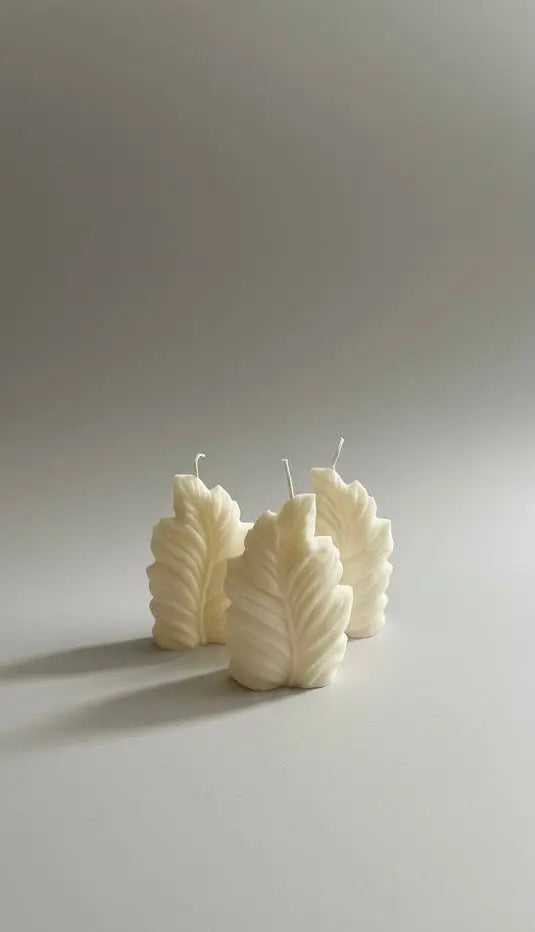 Leaf botanical pillar candle by Believe Candle