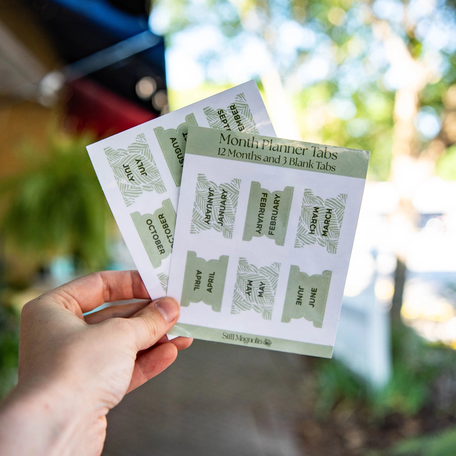 Leafy Luxe Planner Tabs  - Sticker Sheet Still Magnolia