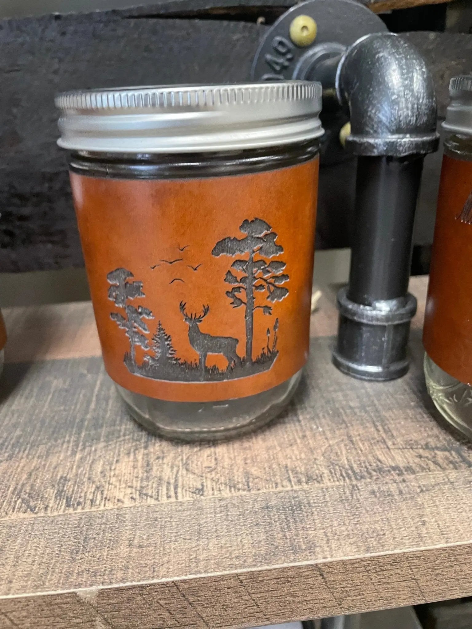 Leather Wrapped Coffee Mug (Customized) by Jayman’s Creations, Southern food gift main product photo