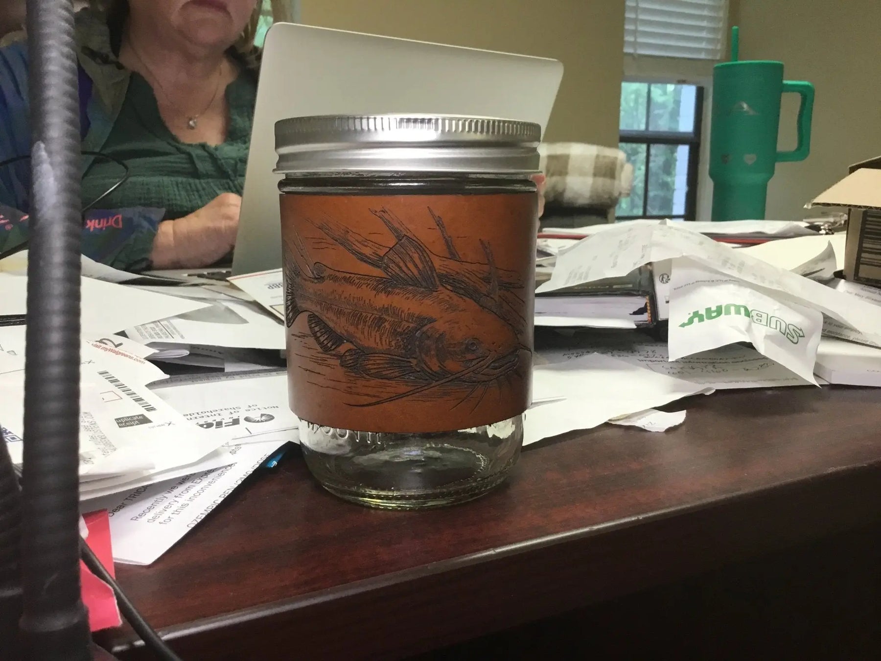 Leather Wrapped Coffee Mug (Customized) by Jayman’s Creations, Southern food gift detail photo 3