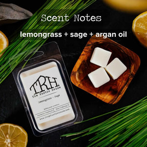 Lemongrass sage wax melt with argan oil, The Rustic House