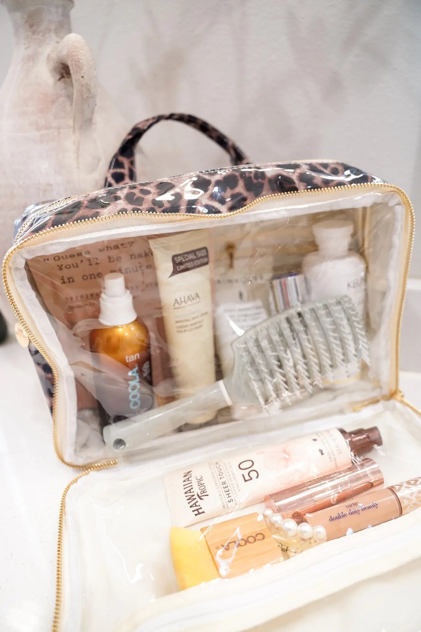 Leopard - Clear Coat Toiletry Case by KenzKustomz, natural skincare detail photo 2