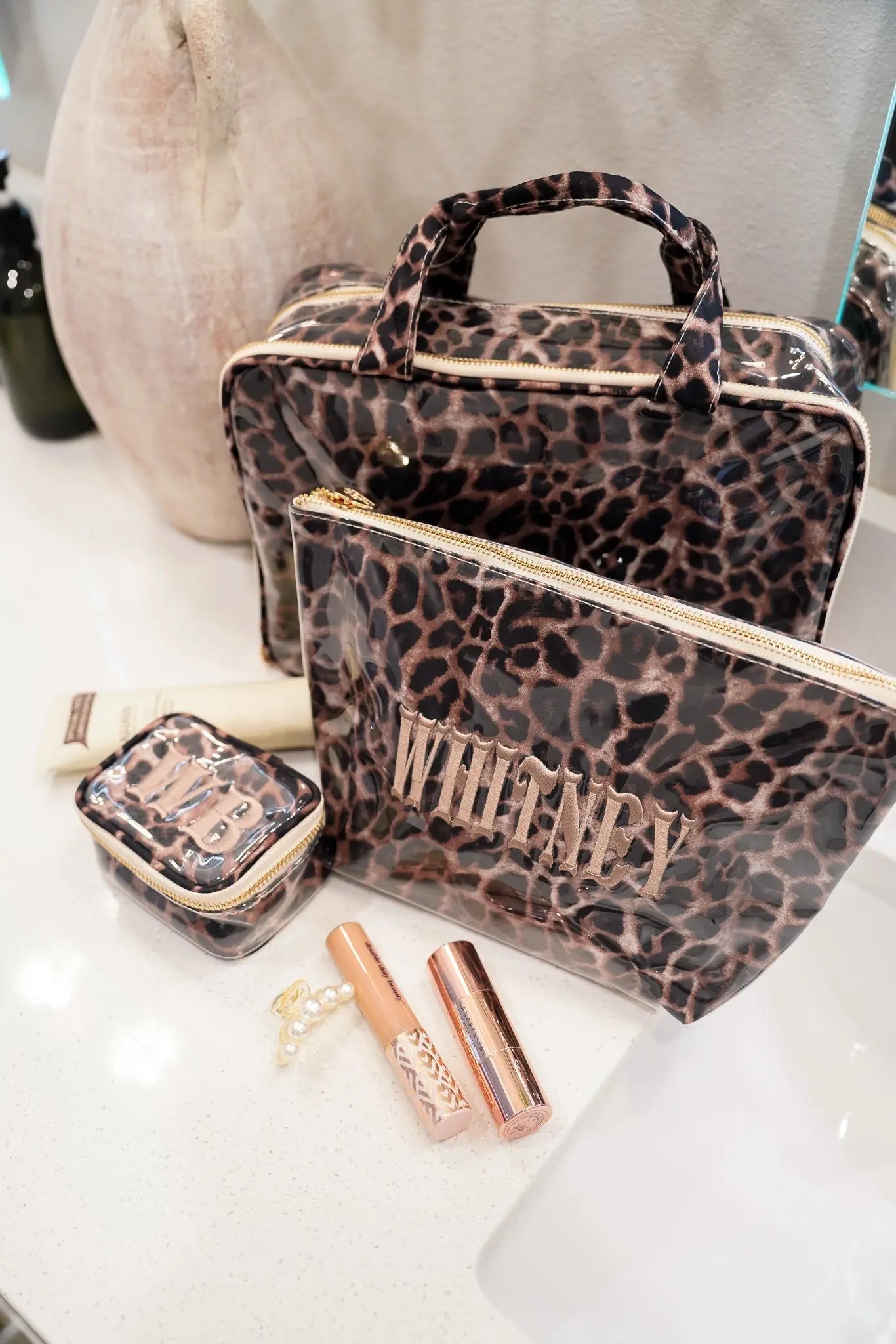 Leopard - Clear Coat Toiletry Case by KenzKustomz, natural skincare detail photo 7