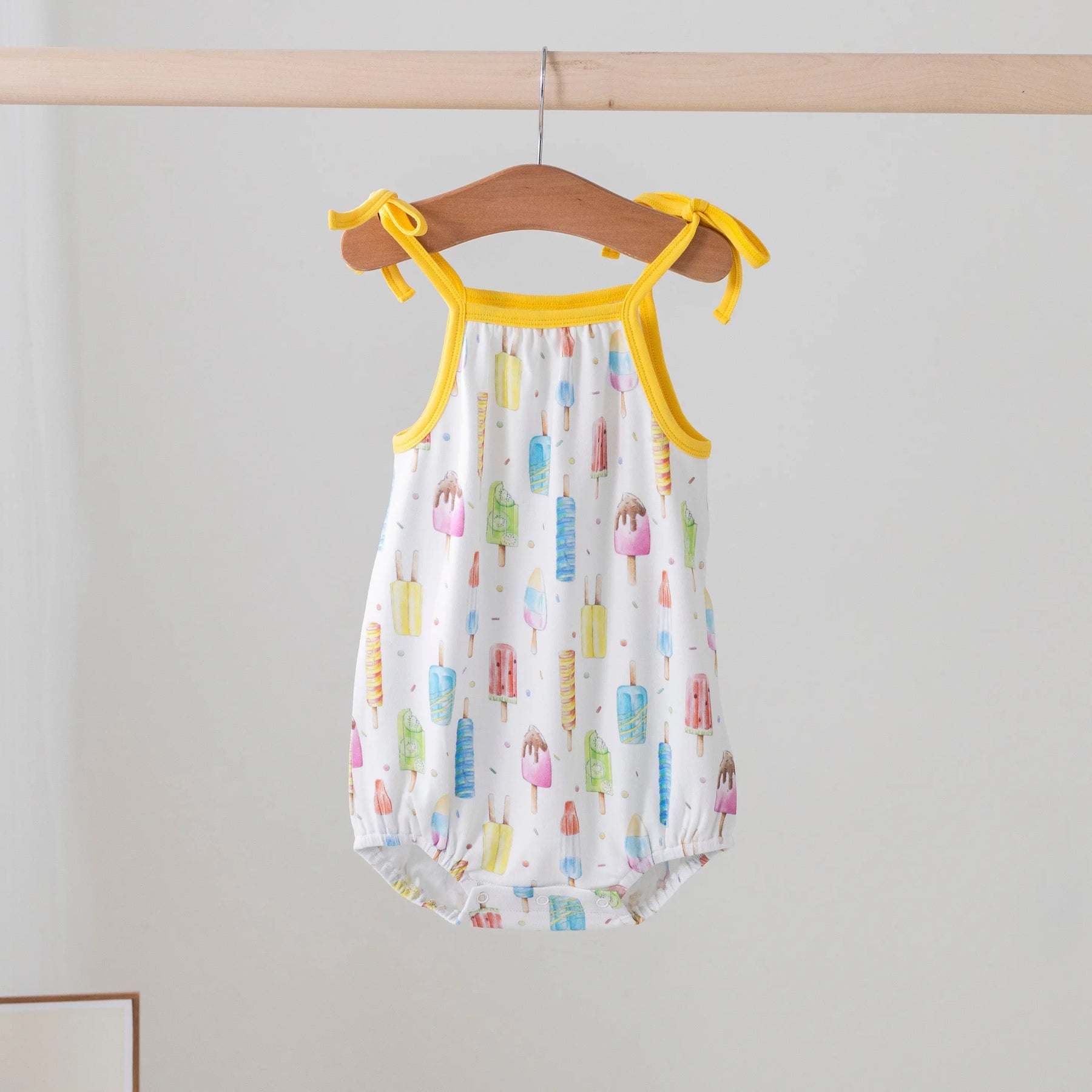 Let's Chill Organic Cotton Shoulder-Tie Onesie by Nola Tawk, Southern lifestyle apparel main product photo