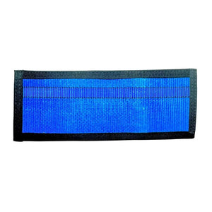 Blue fire hose bifold wallet with black trim