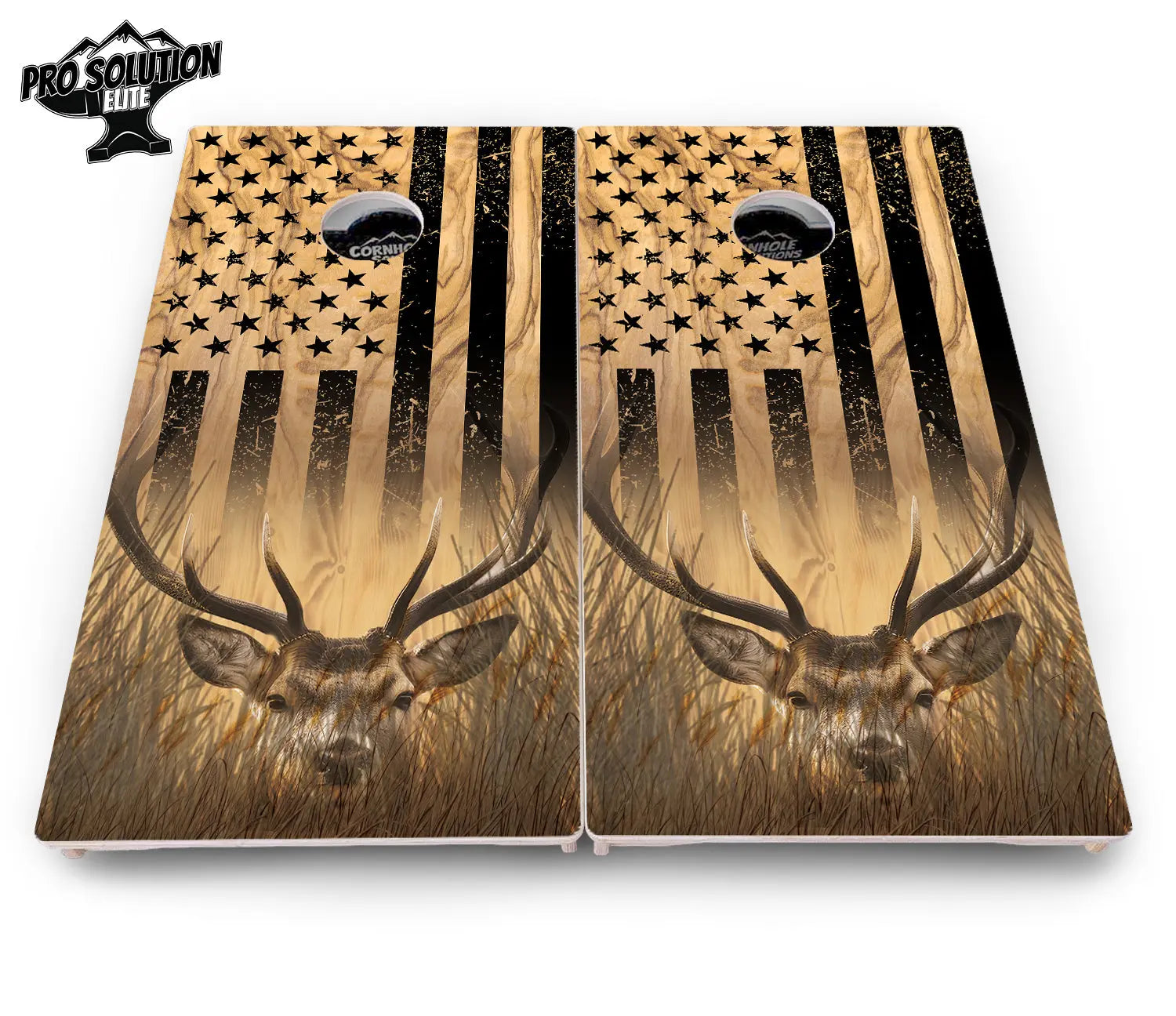 Light Wood Deer & Fish Cornhole Boards - Pro Solution Elite Series by Cornhole Solutions, custom cornhole board detail photo 7