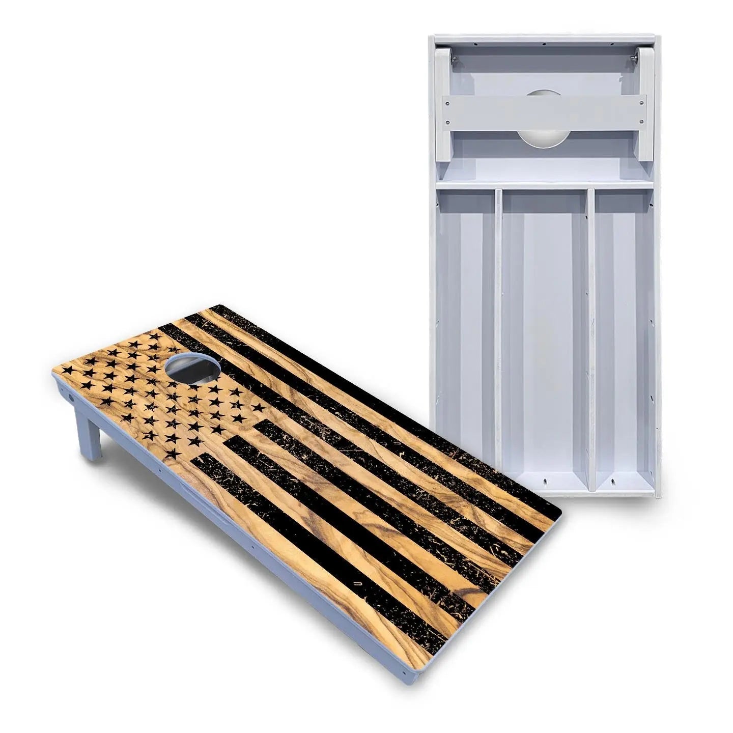 Light Wood Flag Cornhole Boards - All Weather Series by Cornhole Solutions, custom cornhole board main product photo