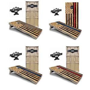 Light Wood Flag Cornhole Boards - Pro Solution Elite Series Cornhole Solutions