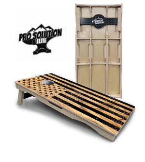 Light Wood Flag Cornhole Boards - Pro Solution Elite Series Cornhole Solutions
