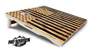 Light Wood Flag Cornhole Boards - Pro Solution Elite Series Cornhole Solutions