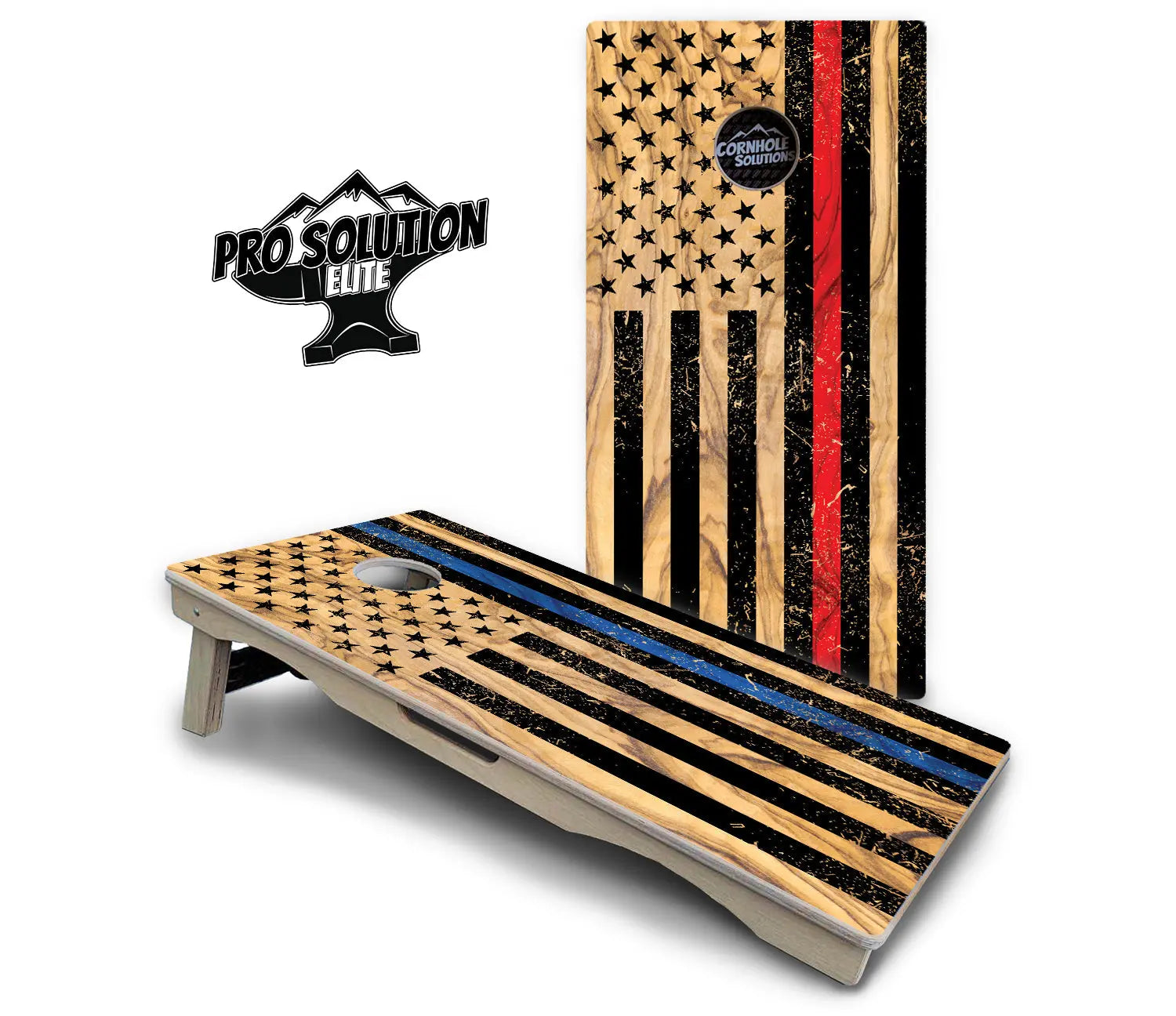 Light Wood Flag Cornhole Boards - Pro Solution Elite Series Cornhole Solutions