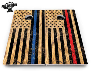 Light Wood Flag Cornhole Boards - Pro Solution Elite Series Cornhole Solutions