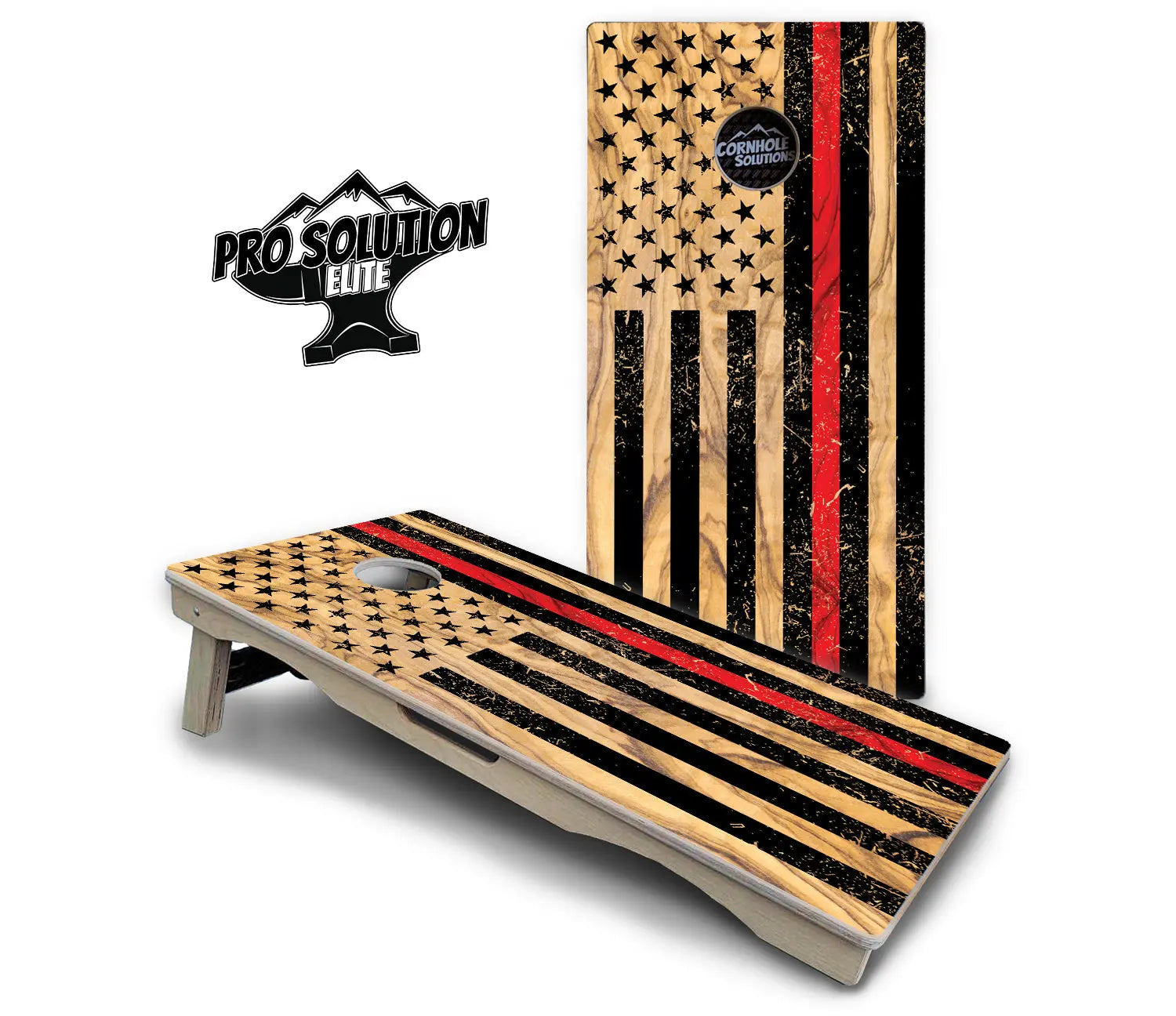 Light Wood Flag Cornhole Boards - Pro Solution Elite Series Cornhole Solutions